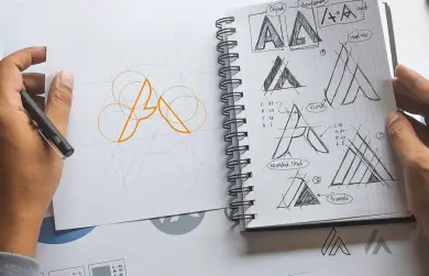 Notizbuch mit Grafikentwurf Notizbuch